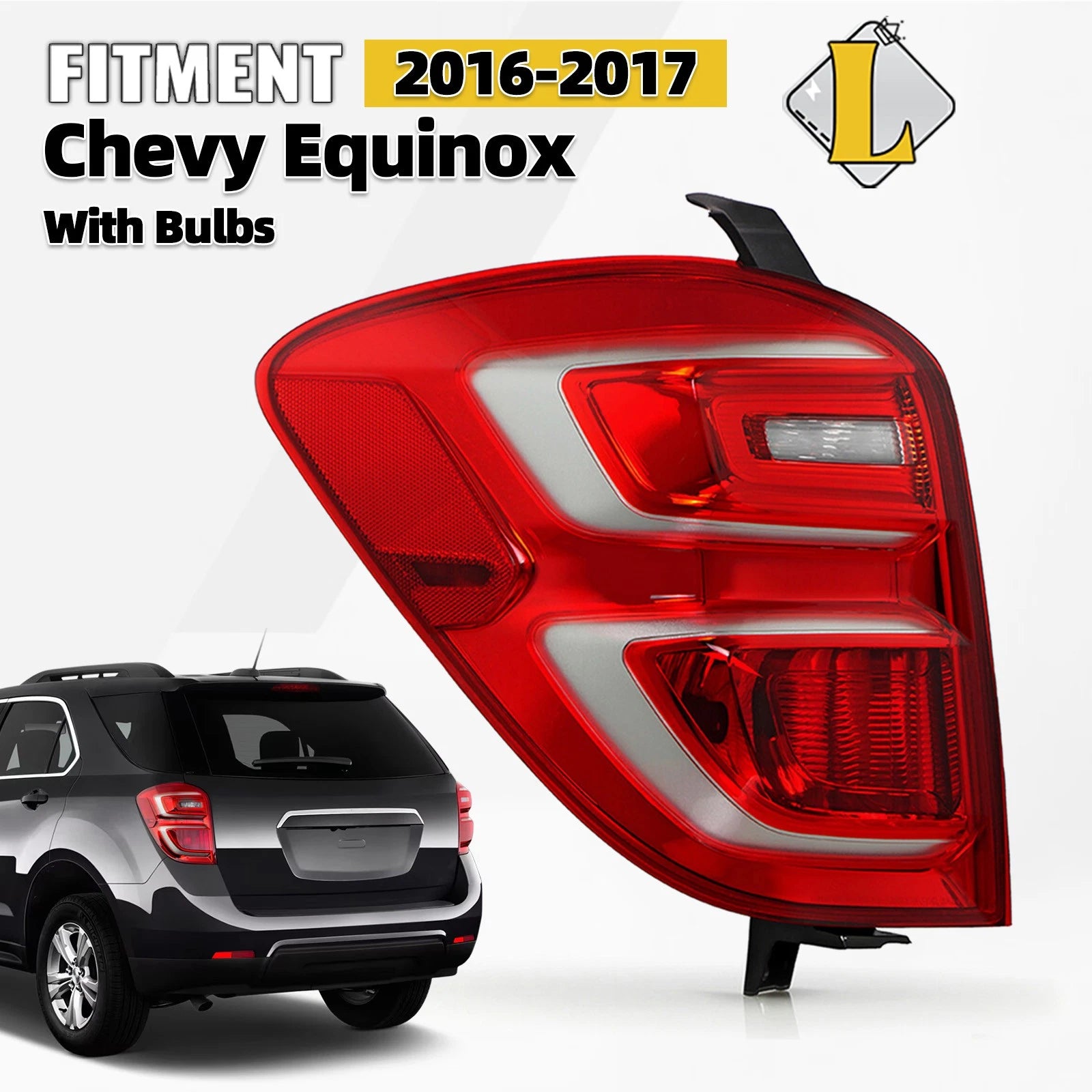 Halogen Tail Light Brake Lamp W/Bulb Left Driver LH for Chevy Equinox (2016–2017)