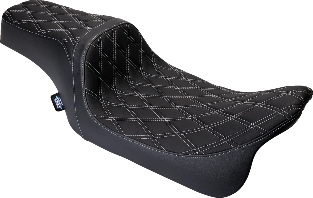 Predator 1Up Seat for Drag Specialties (Vinyl, Double Diamond Silver Stitch)