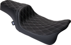 Predator 1Up Seat for Drag Specialties (Vinyl, Double Diamond Silver Stitch)