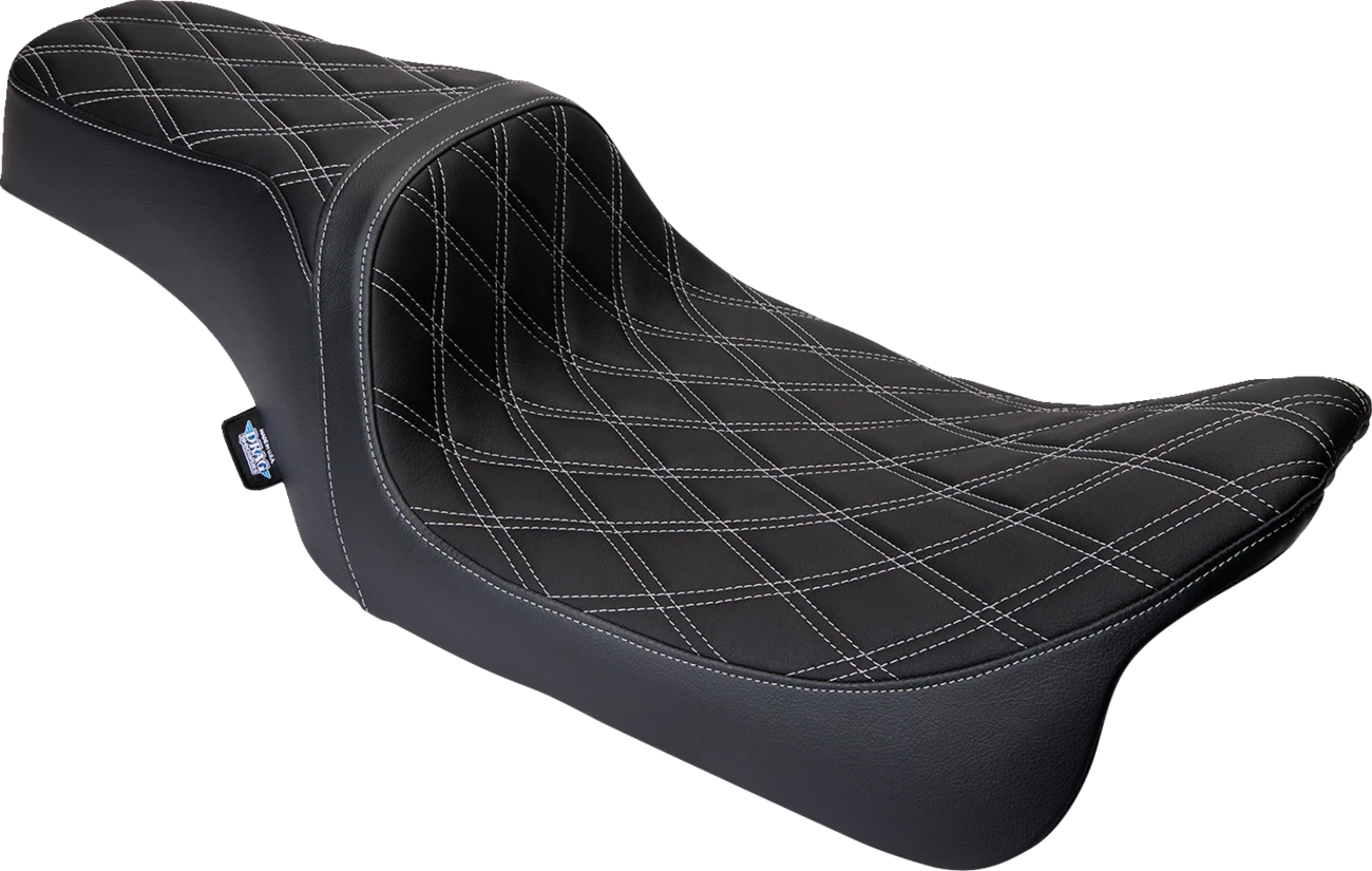 Predator 1Up Seat for Drag Specialties (Vinyl, Double Diamond Silver Stitch)