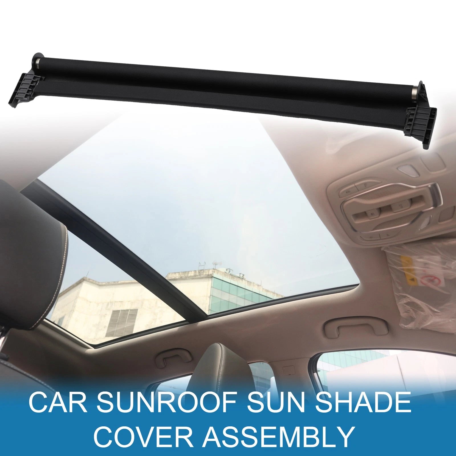 Sunroof Sun Shade Cover Assembly for BMW 535i GT (2010–2011) Plastic Black