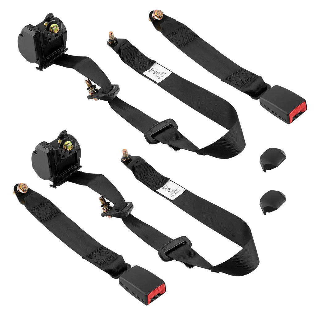2X Universal Retractable 3 Point Seat Belt Adjustable Safety Belt