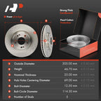 Front Disc Brake Rotors & Ceramic Pads for Hyundai Sonata (2015-2019)