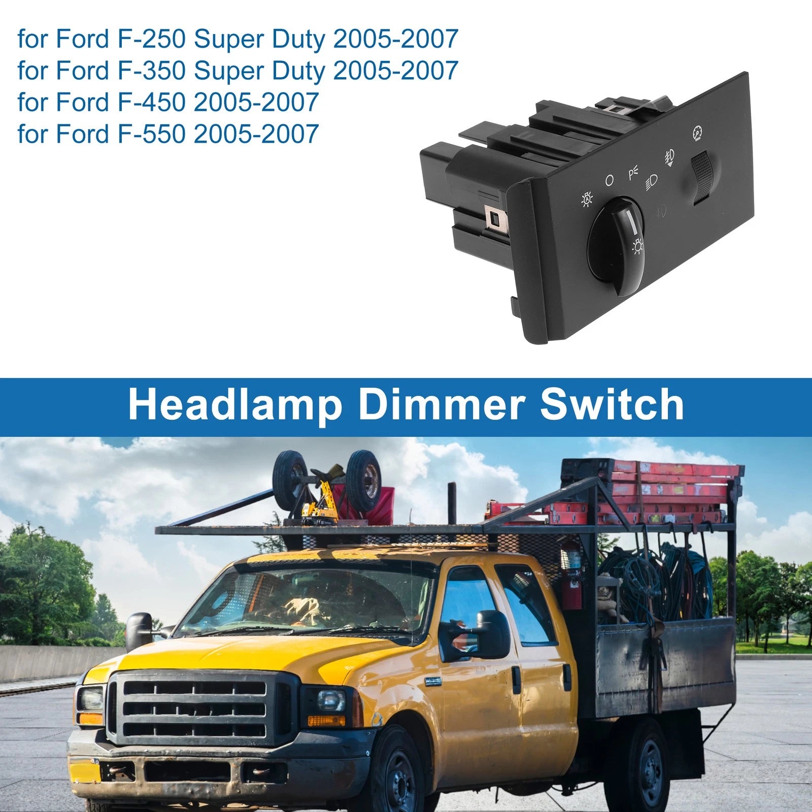 Headlight Switch for Ford F-250 Super Duty (2005–2007) No.5C3Z11654FAA Black