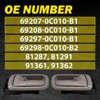 Set of 2 Beige Interior Door Handles for Toyota Tundra (2000–2006)