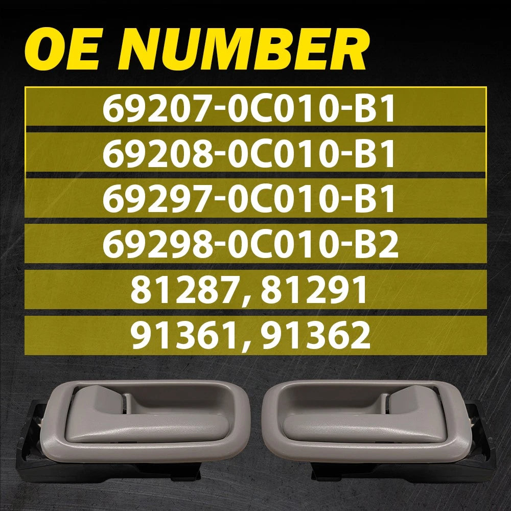 Set of 2 Beige Interior Door Handles for Toyota Tundra (2000–2006)