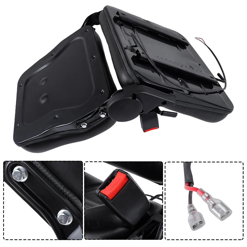 Universal Seat for Forklift Garden Tractor Lawn Mower w/Adjustable Backrest