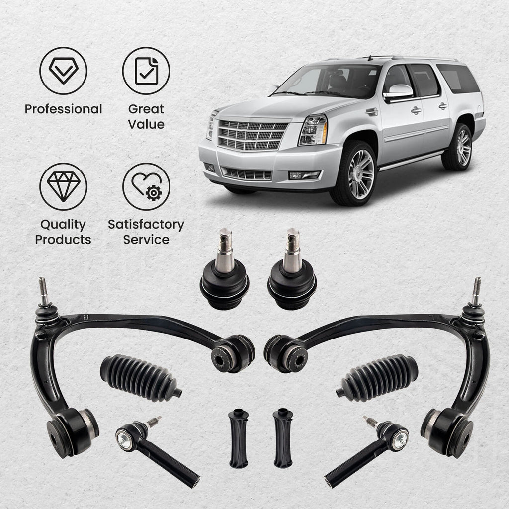 12 Pcs Front Control Arm Inner Outer Tie Rod Ends for GMC Yukon (2007–2014)
