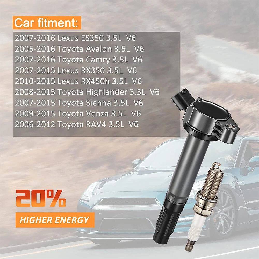 Ignition Coils & Spark Plugs for Lexus ES350 3.5L V6 (2007–2018)