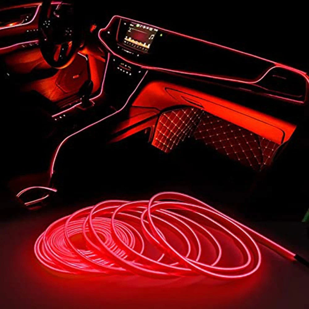5M LED Red Interior Strip Light for Car Accessories