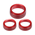 Set of 3 AC Radio Switch Knob Cover Decals for Dodge Durango (2014–2020) Red