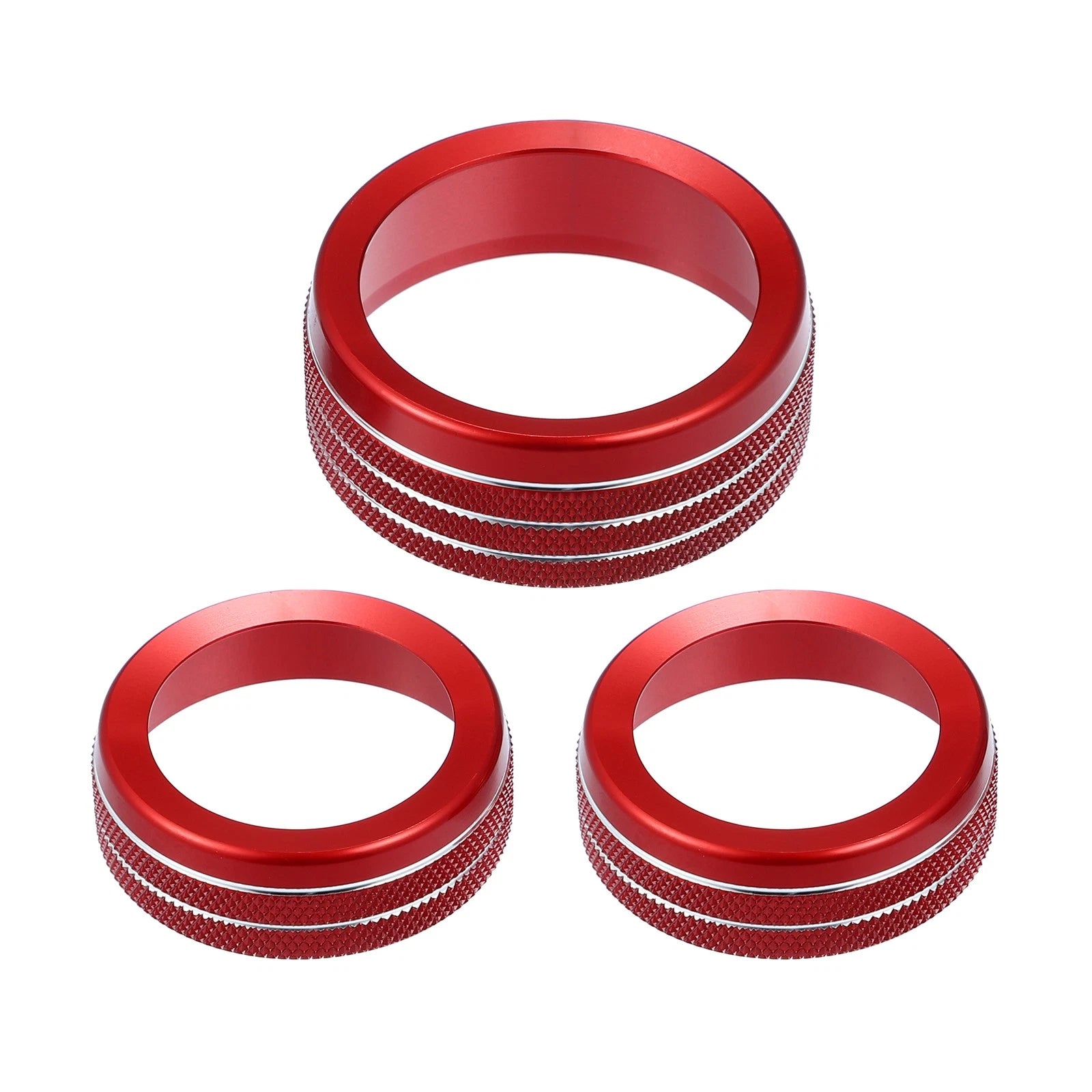 Set of 3 AC Radio Switch Knob Cover Decals for Dodge Durango (2014–2020) Red