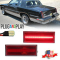 2X Red Lens LED Rear Side Marker Lights for Oldsmobile Cutlass (1981–1988)