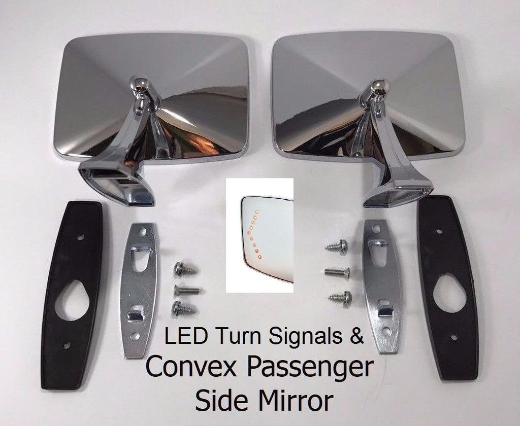 Side Rear View Mirrors with LED Turn Signals for Chevrolet Truck (1973–1987)