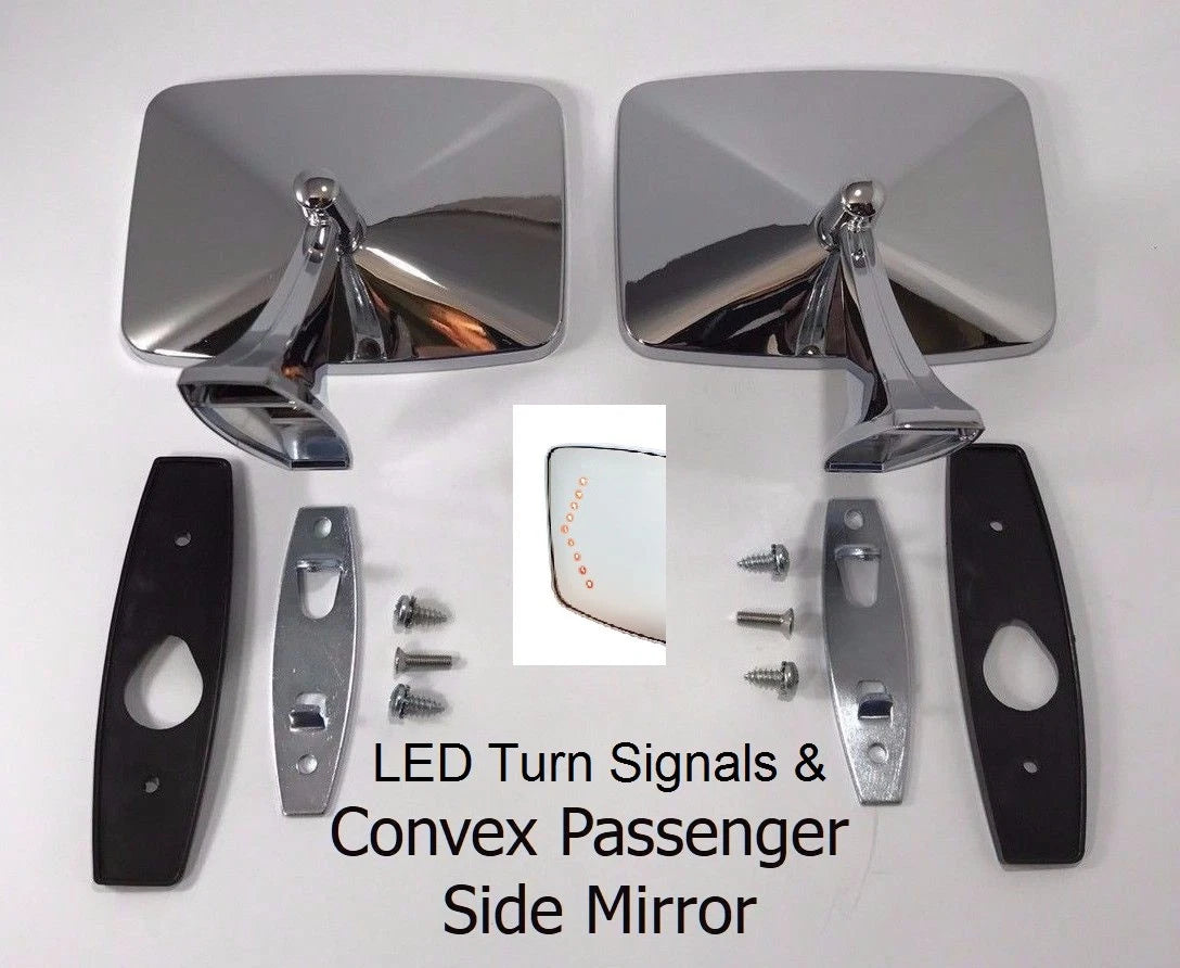 Side Rear View Mirrors with LED Turn Signals for Chevrolet Truck (1973–1987)