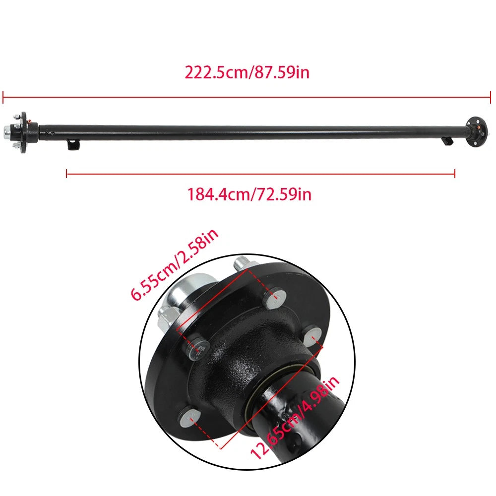 3500lbs 5 Lug Trailer Axle for 85" Hub Face (Fits Various Models)