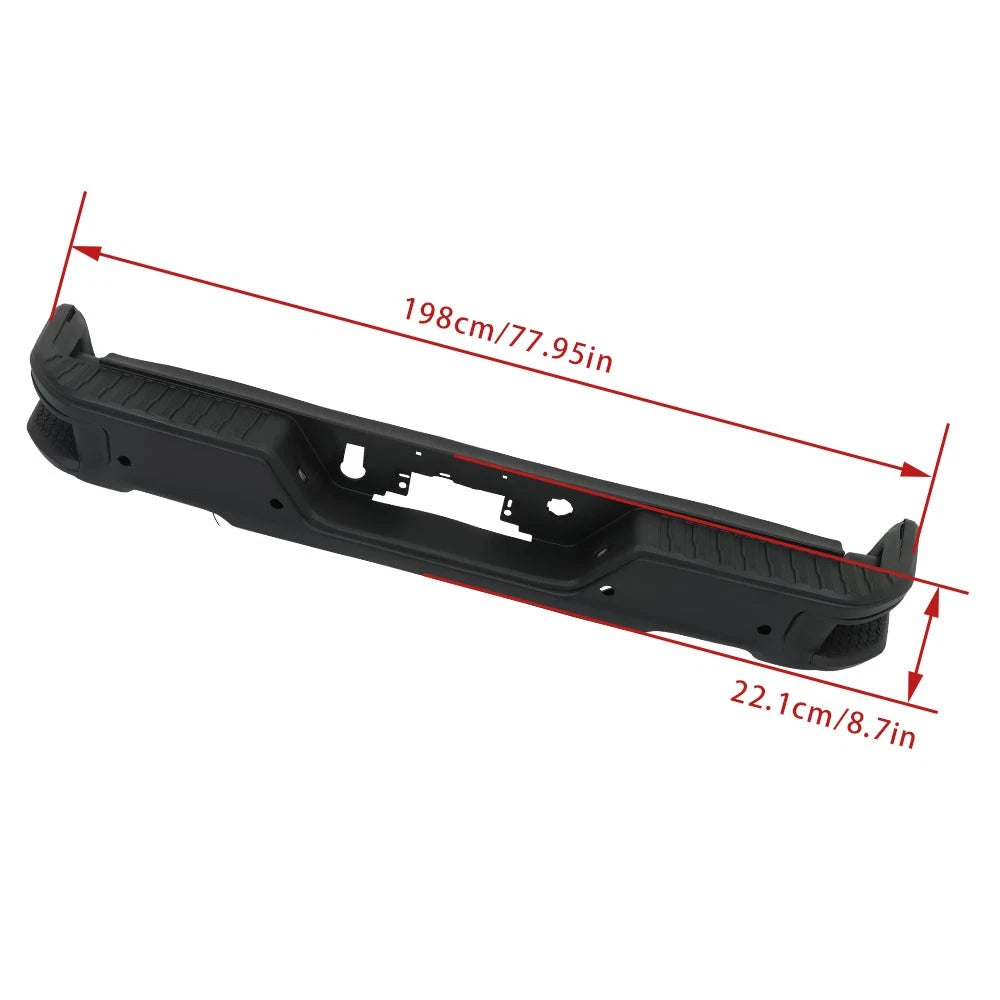 Rear Bumper Assembly Black for Chevrolet Silverado 1500 GMC Sierra 1500 (2019–2023)