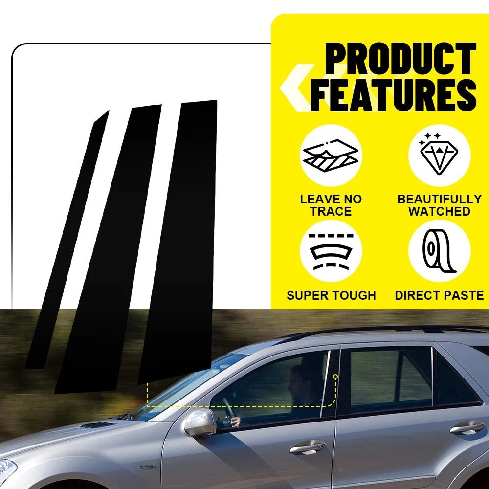 Set of 6 Pillar Posts Door Window Trim for Mercedes Benz ML350 ML550 W164 (2006–2011)