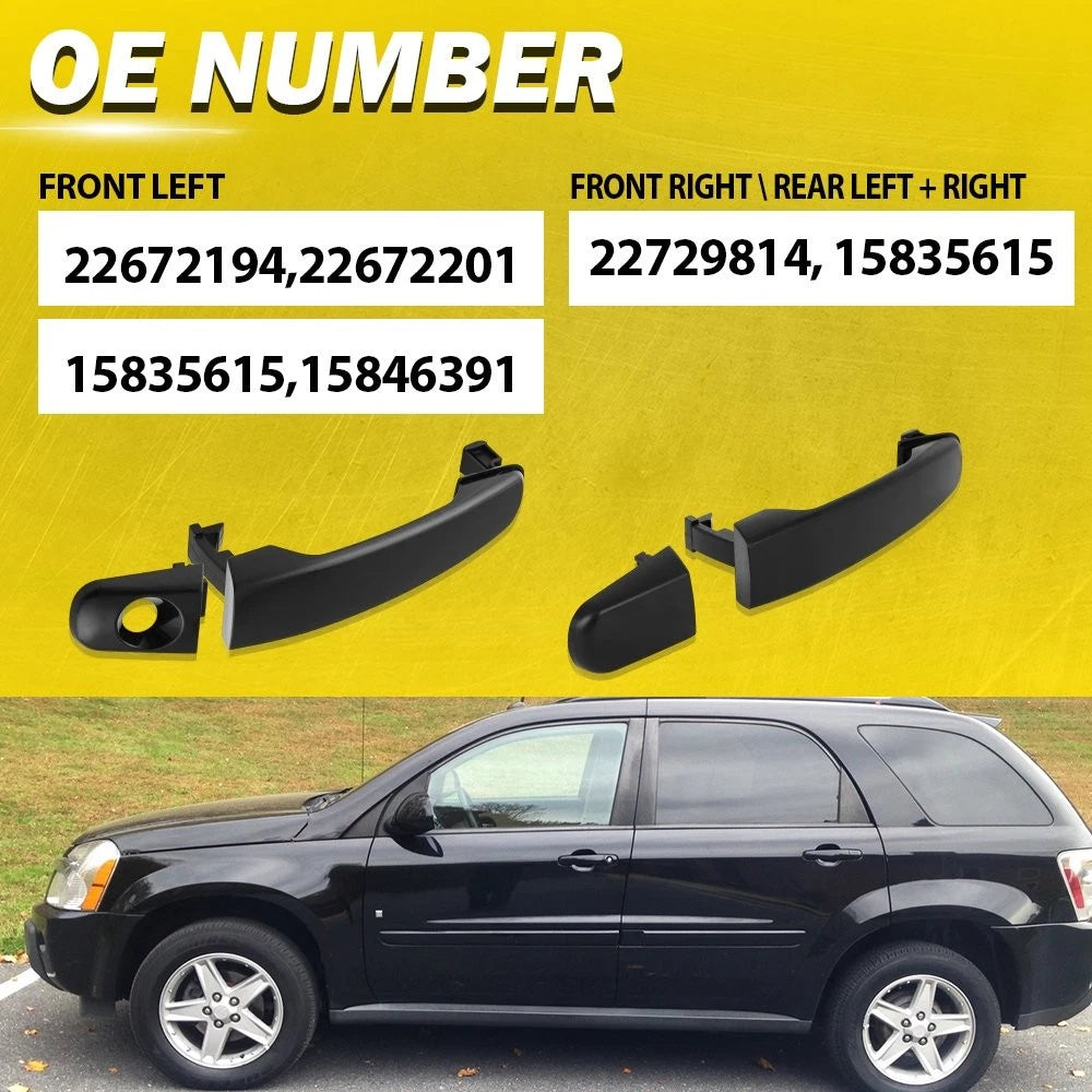 2X Exterior Door Handle Front & Rear RH LH for Chevy Equinox Malibu (2005–2012)