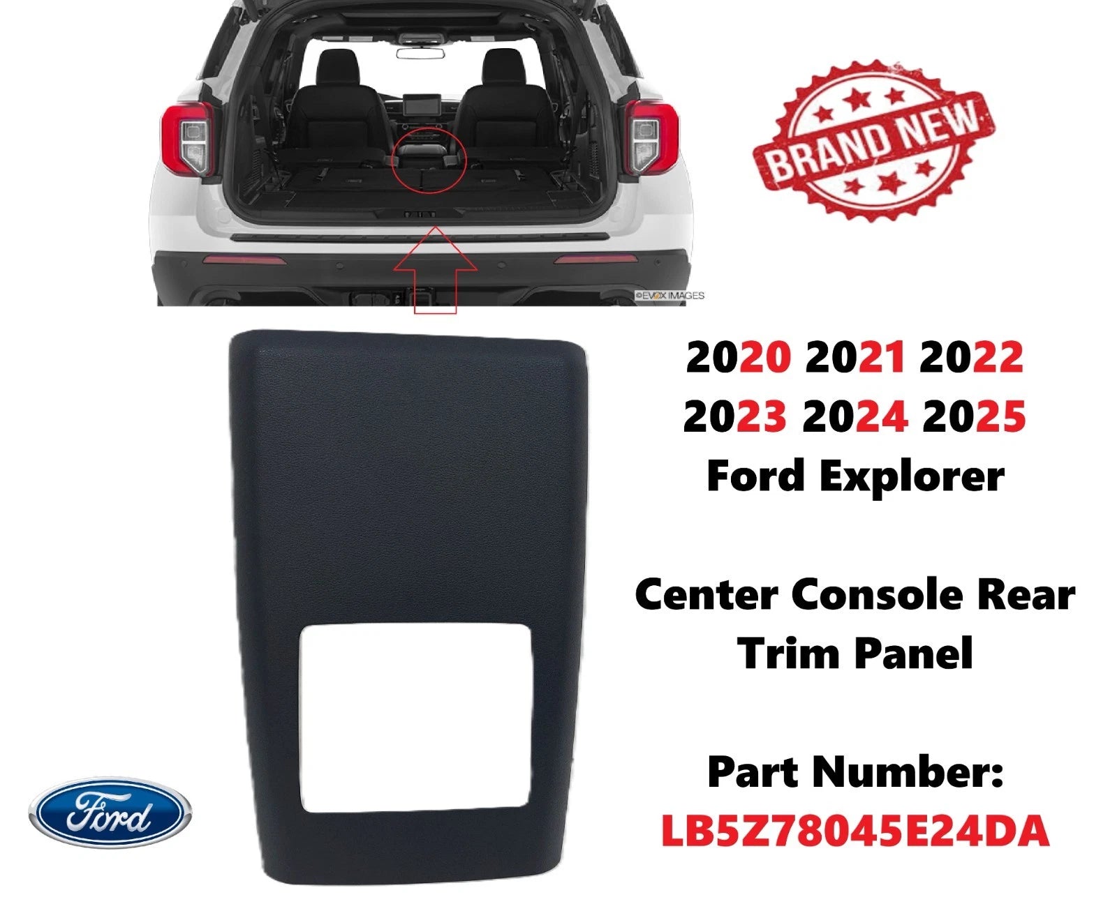 Front Center Console Rear Trim Panel for Ford Explorer (2020–2025) LB5Z78045E24DA