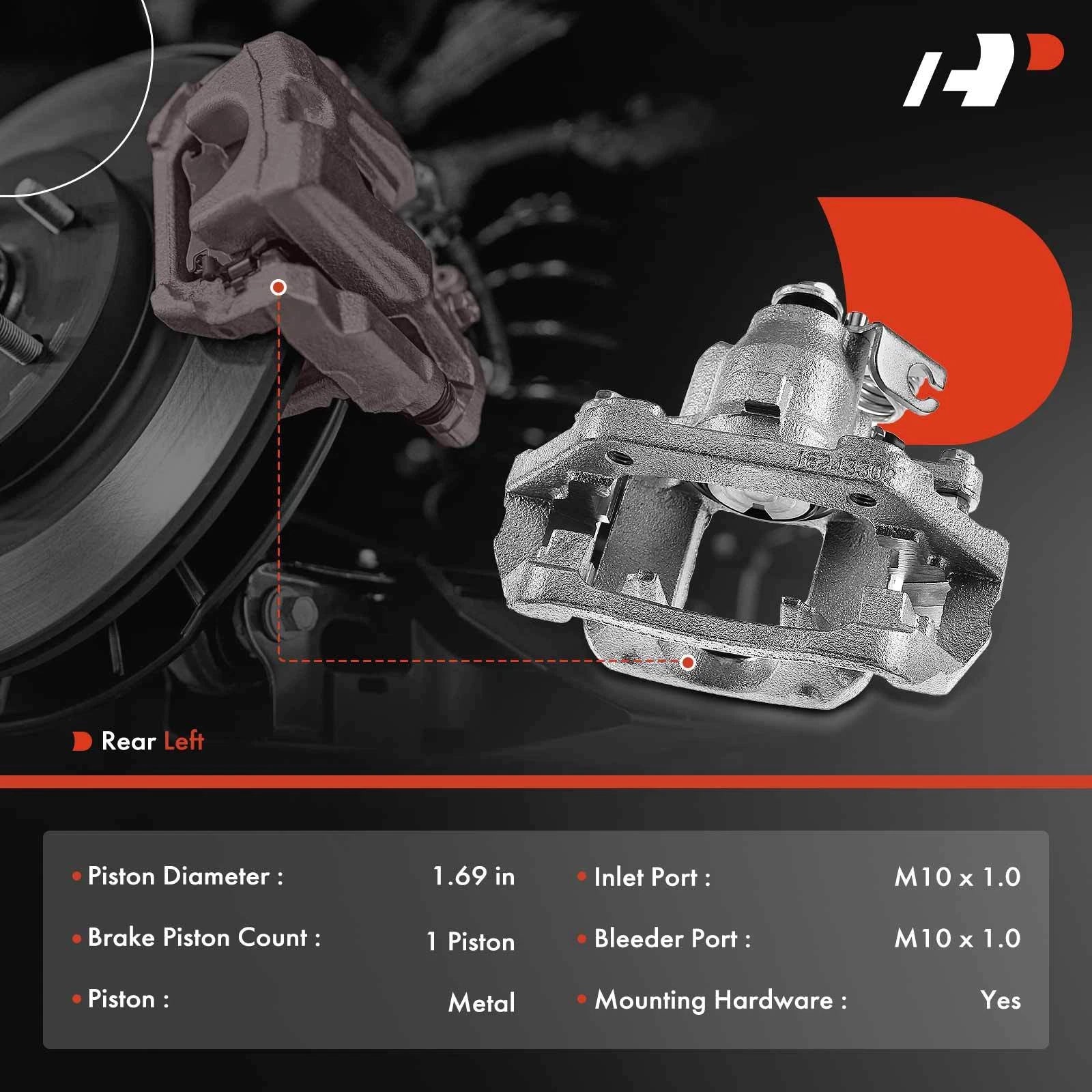 Rear Left Brake Caliper with Bracket for Ford Flex (2009) Lincoln MKS (2009)