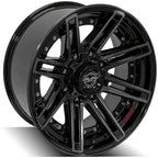 Gloss Black Wheel 20 Inch with Brushed Face for Ford Excursion (2000–2005)