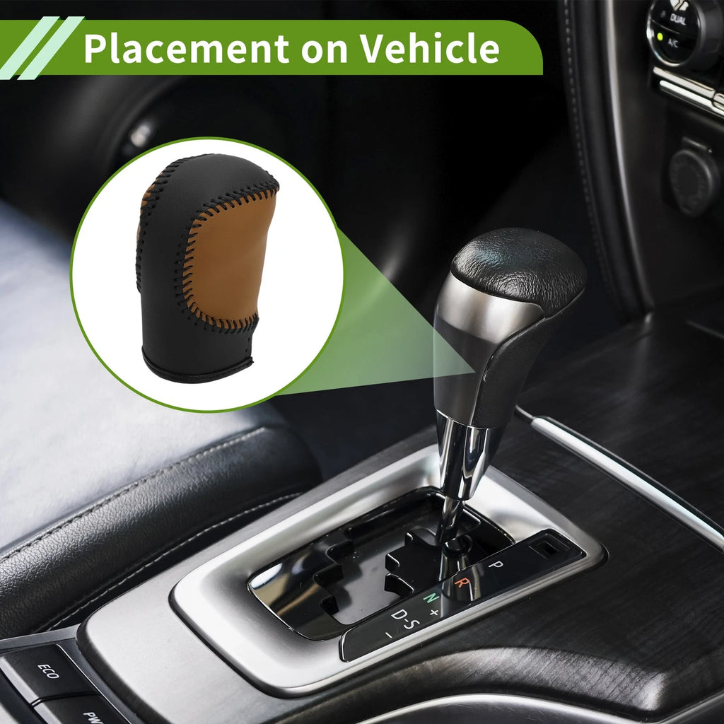 1 Pc Gear Shift Knob Cover for Honda CR-V (2023–2024) Black Brown Faux Leather