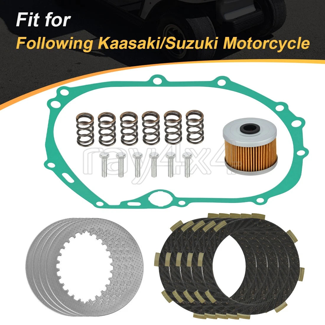 Clutch Plates Kit w/ Gasket Springs for Suzuki DRZ110 (2003–2005) KLX110 (2002–2024)