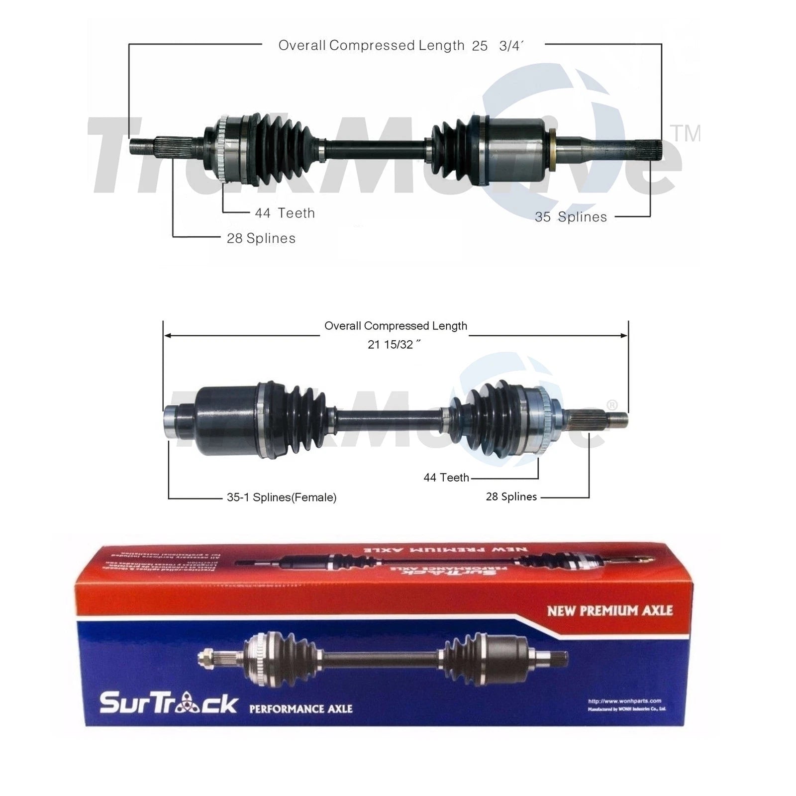 2X Front CV Axle Shafts for Ford Escape, Mazda Tribute (2001–2012)