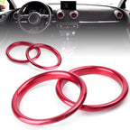 Set of 4 Red Air Vent Cover Outlet Rings for Audi A3 8V (2012–2019)