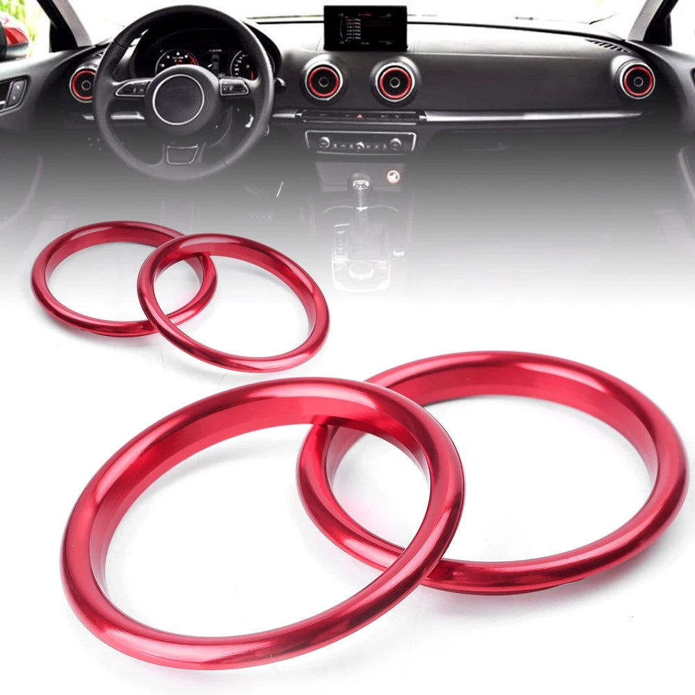Set of 4 Red Air Vent Cover Outlet Rings for Audi A3 8V (2012–2019)