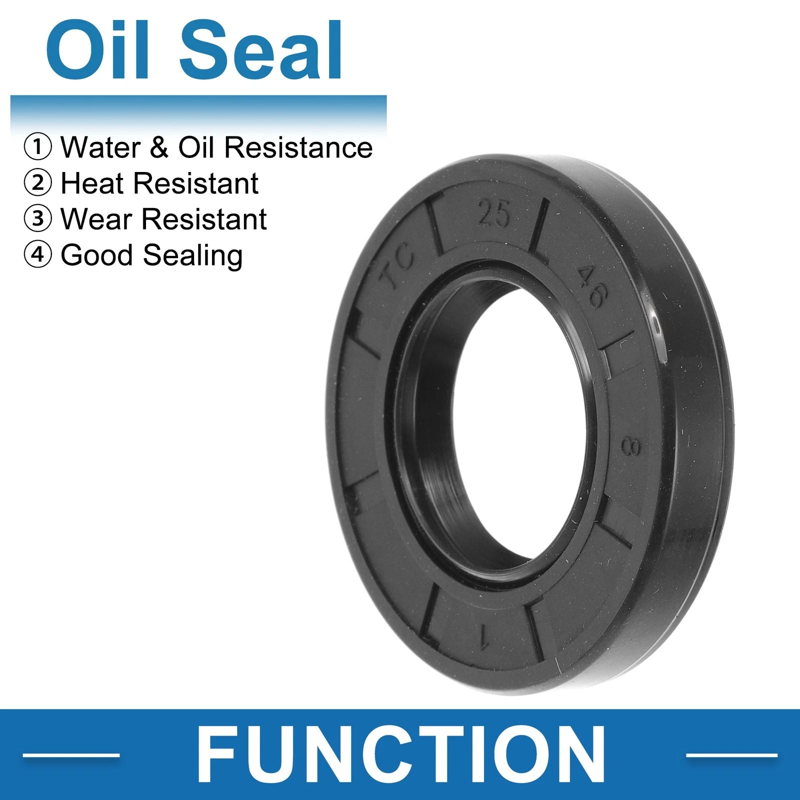Set of 5 Oil Seal Rotary Shaft Seal 25x46x8mm Nitrile Rubber for Various Models
