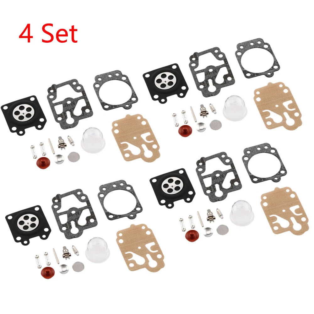 Set of 4 Carburetor Rebuild Kits for Walbro 43CC 52CC (40-5/44F-5 34F 36F 139F)