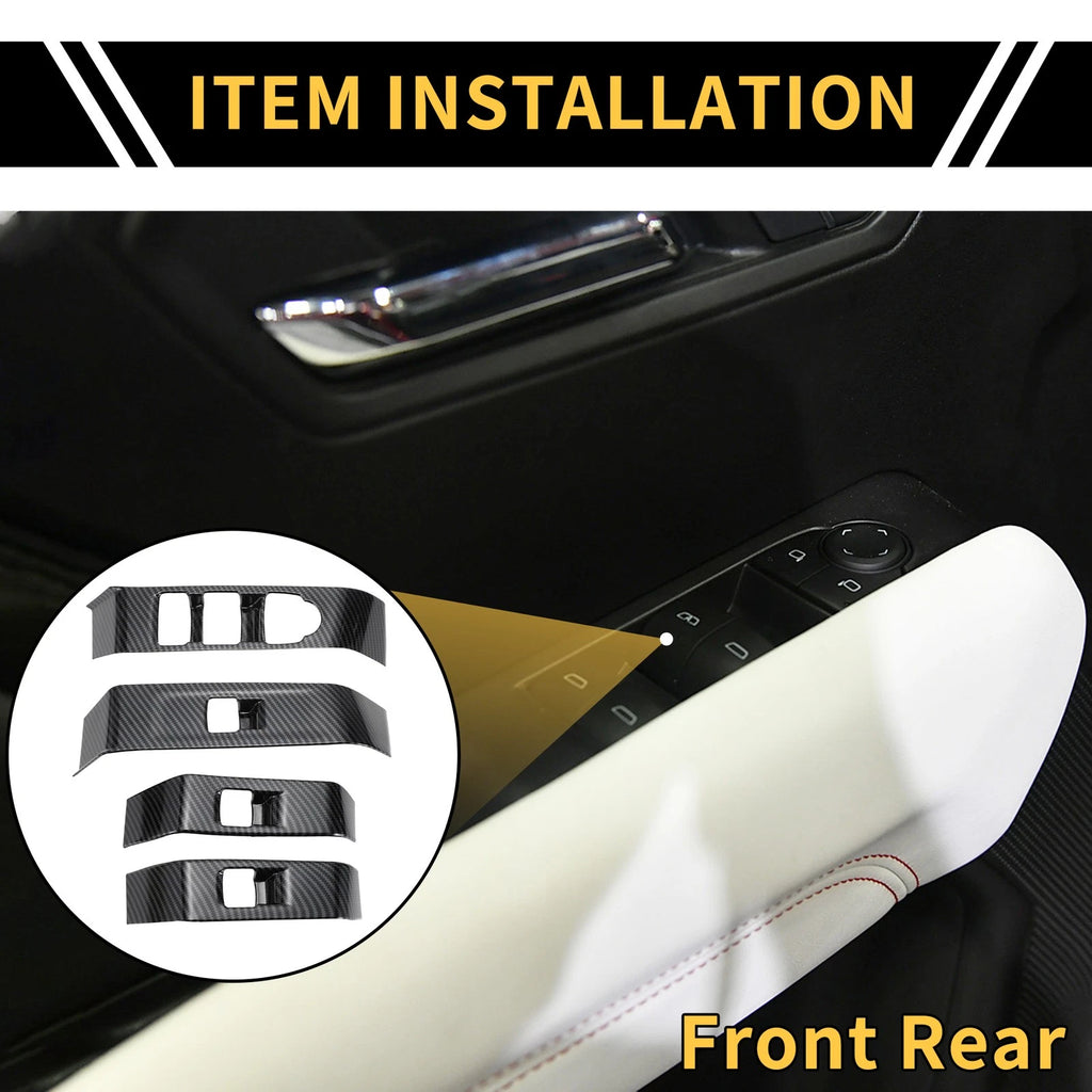 Door Window Switch Cover for Chevy Colorado (2023–2024) Carbon Fiber