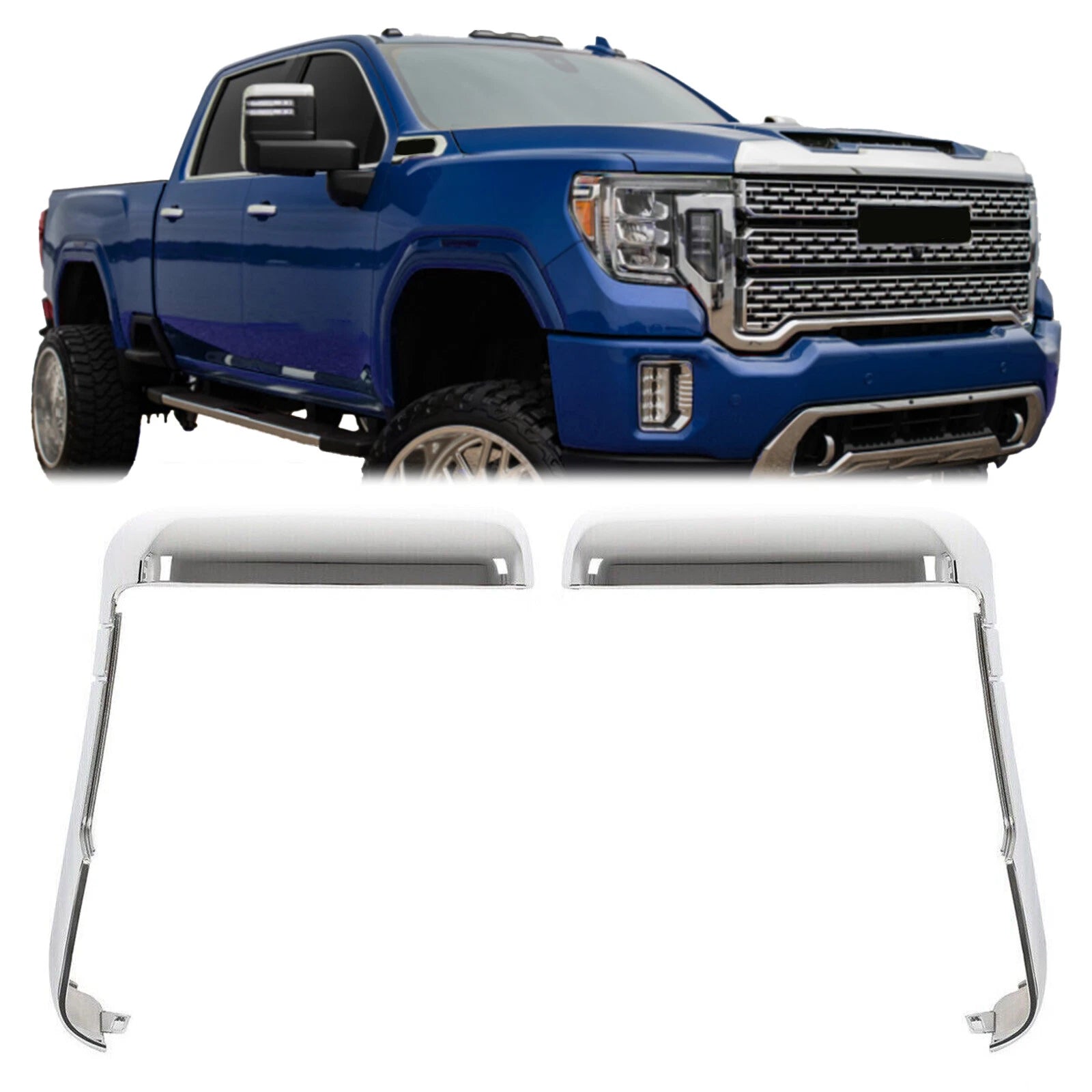 Set of 2 Mirror Cover Caps for Chevy Silverado GMC Sierra 2500 3500 HD (2020–2024)