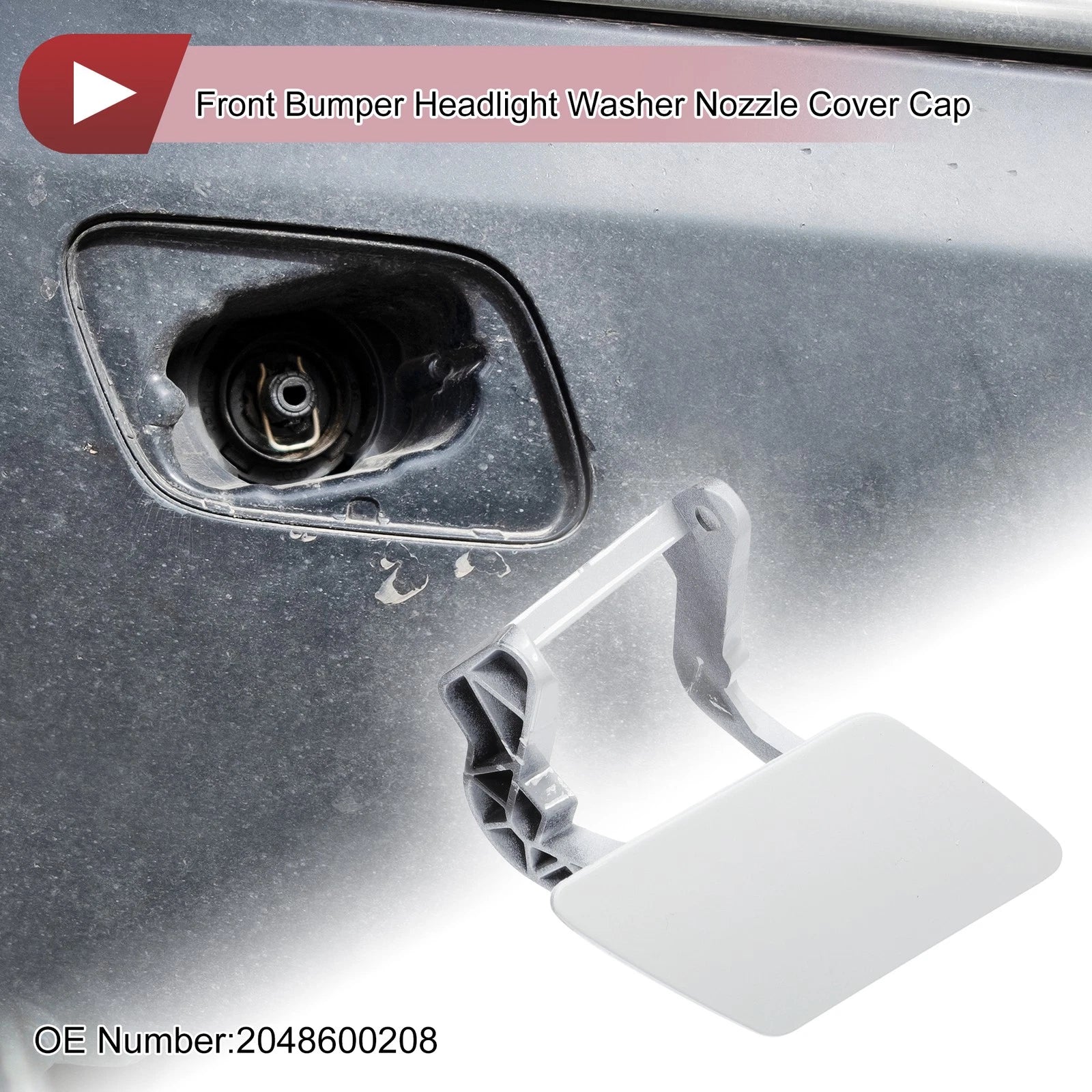 Washer Nozzle Cover Cap for Mercedes-Benz GLK350 (2010–2015) White
