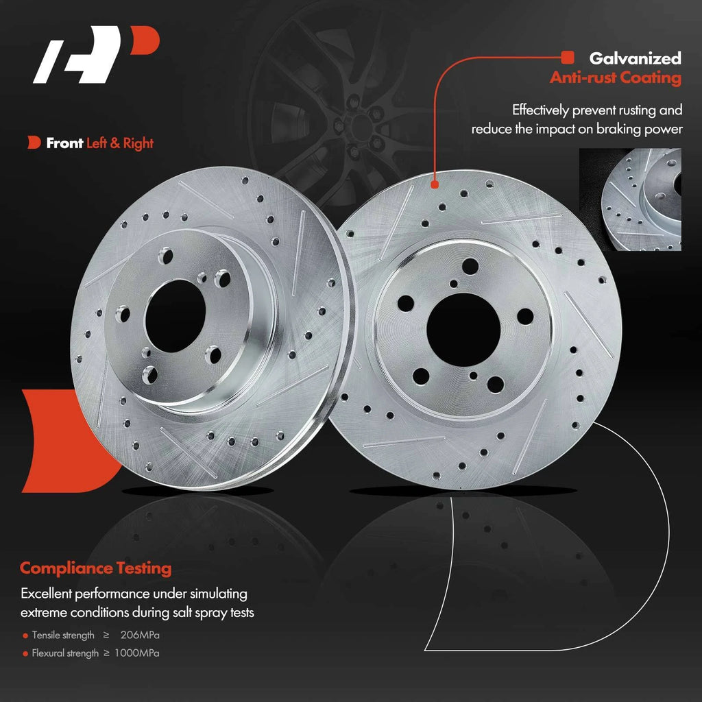 Front Drilled Brake Rotors & Ceramic Pads for Subaru Legacy Impreza (2000–2023)