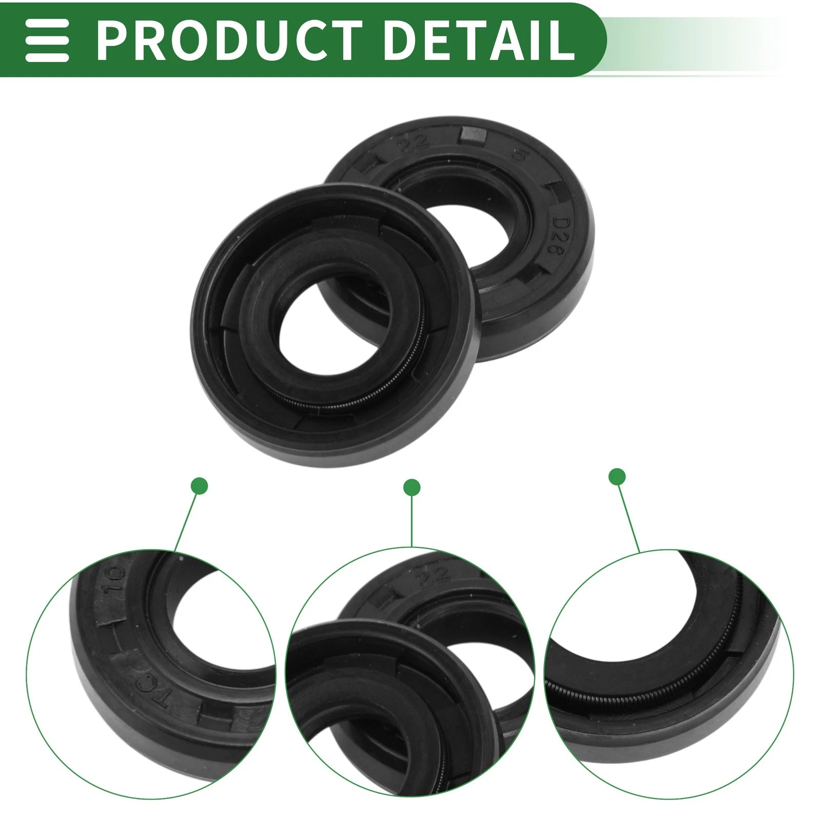 Oil Seal   - 10x22x5mm NBR Rubber High Pressure