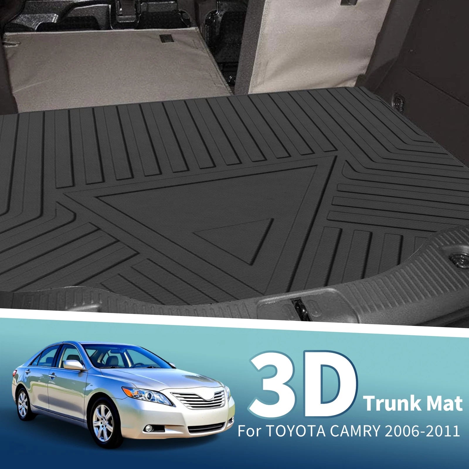 Flat Face Cargo Liner Rear Trunk Mat for Toyota Camry (2006–2011) TPE