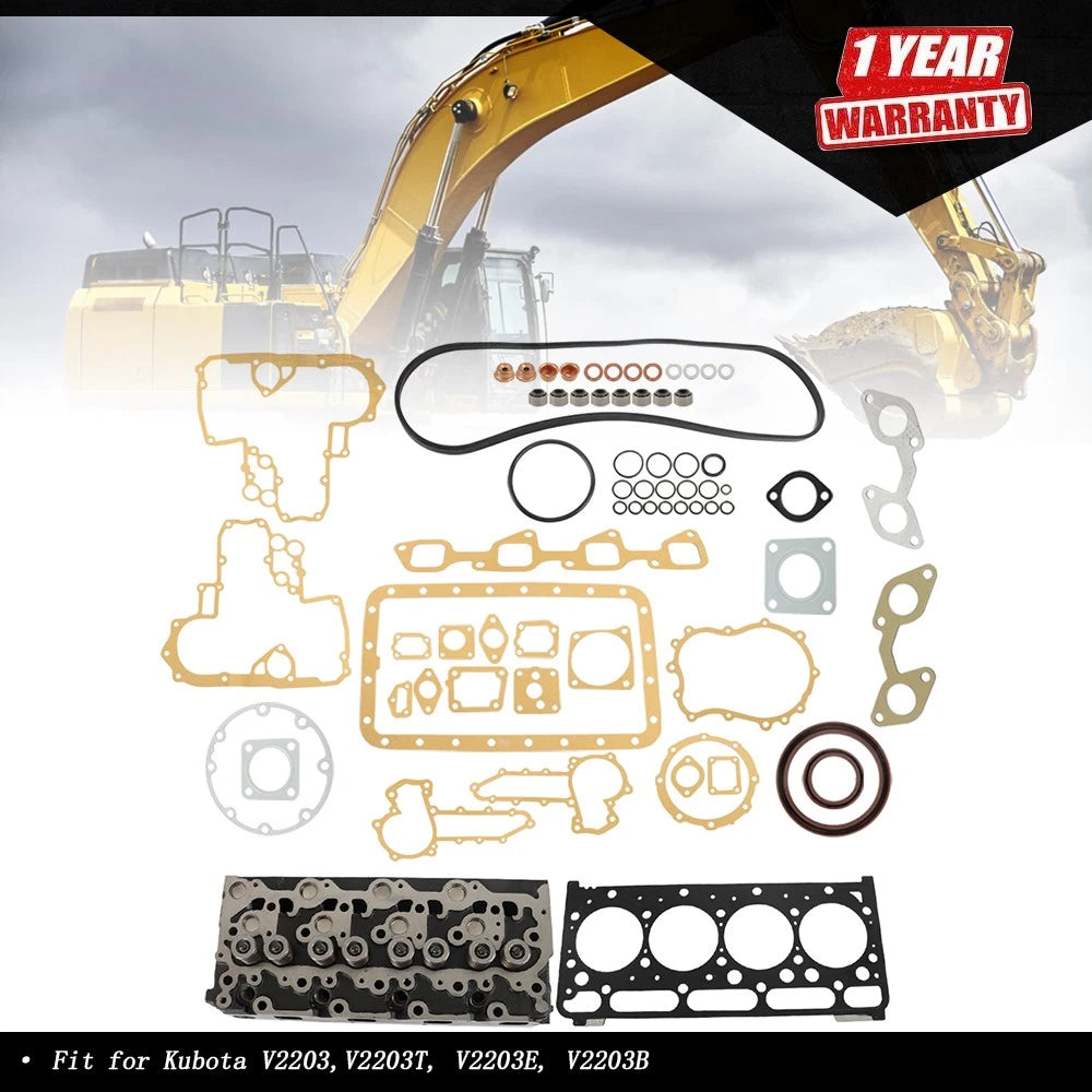 Complete Cylinder Head with Gasket Kit for Kubota Bobcat
