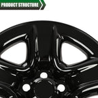 Set of 4 Black Wheel Skins for Toyota RAV4 (2006–2012) 17" Full Rim Covers