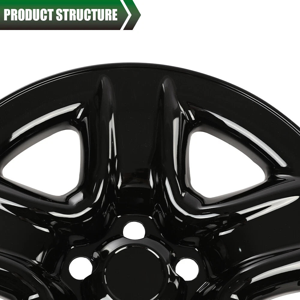 Set of 4 Black Wheel Skins for Toyota RAV4 (2006–2012) 17" Full Rim Covers