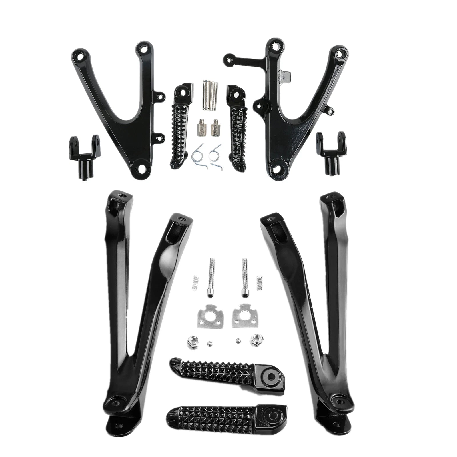 Set of 2 Front & Rear Footrests Foot Pegs for Yamaha YZF R1 (2004–2006)