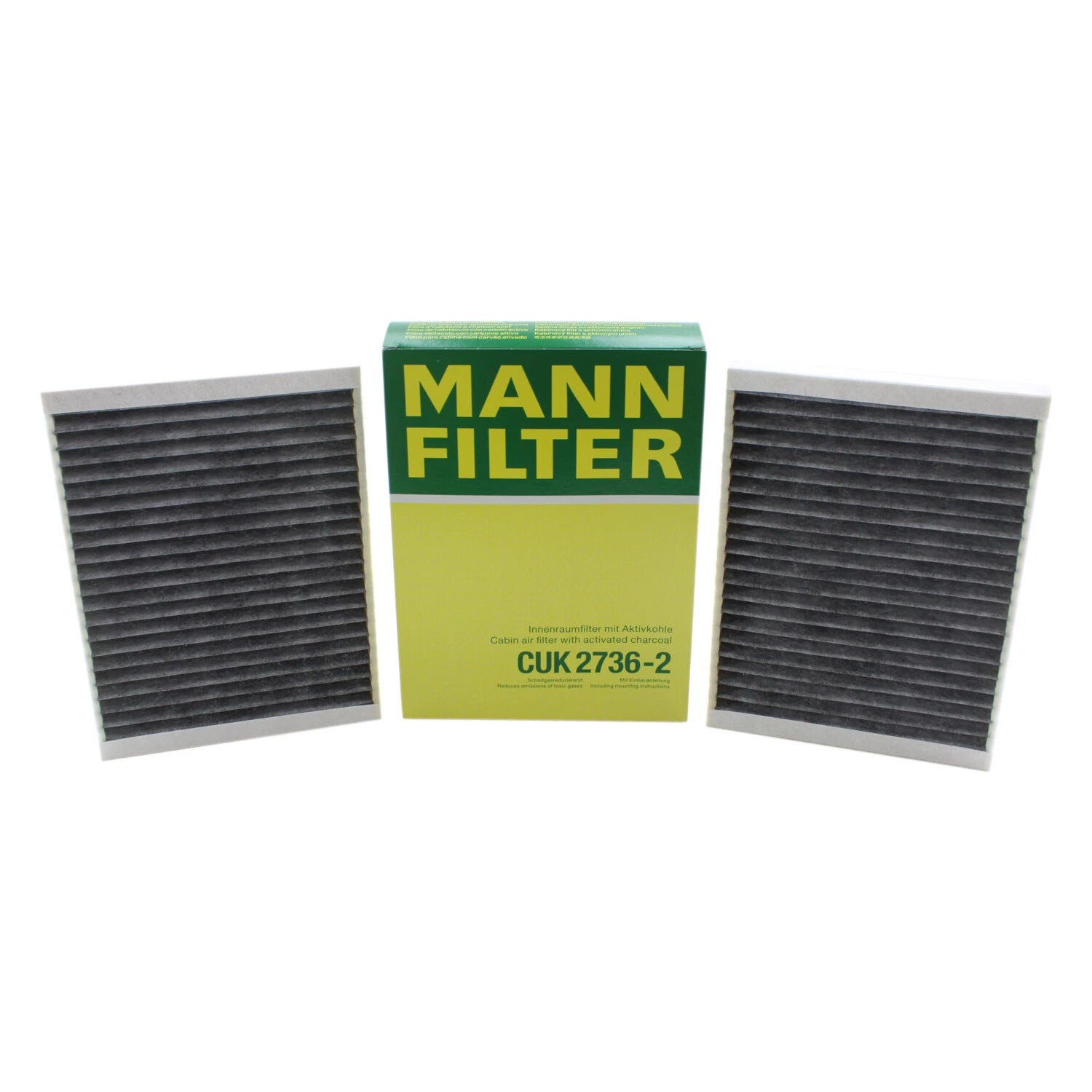 Set of 2 OEM Mann Charcoal Activated Cabin Air Filters for BMW E39 (1996–2003)