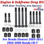 Engine & Subframe Drop Kit with Trailing Arm Spacer for Honda Element (2003–2011) & CR-V (2002–2006)