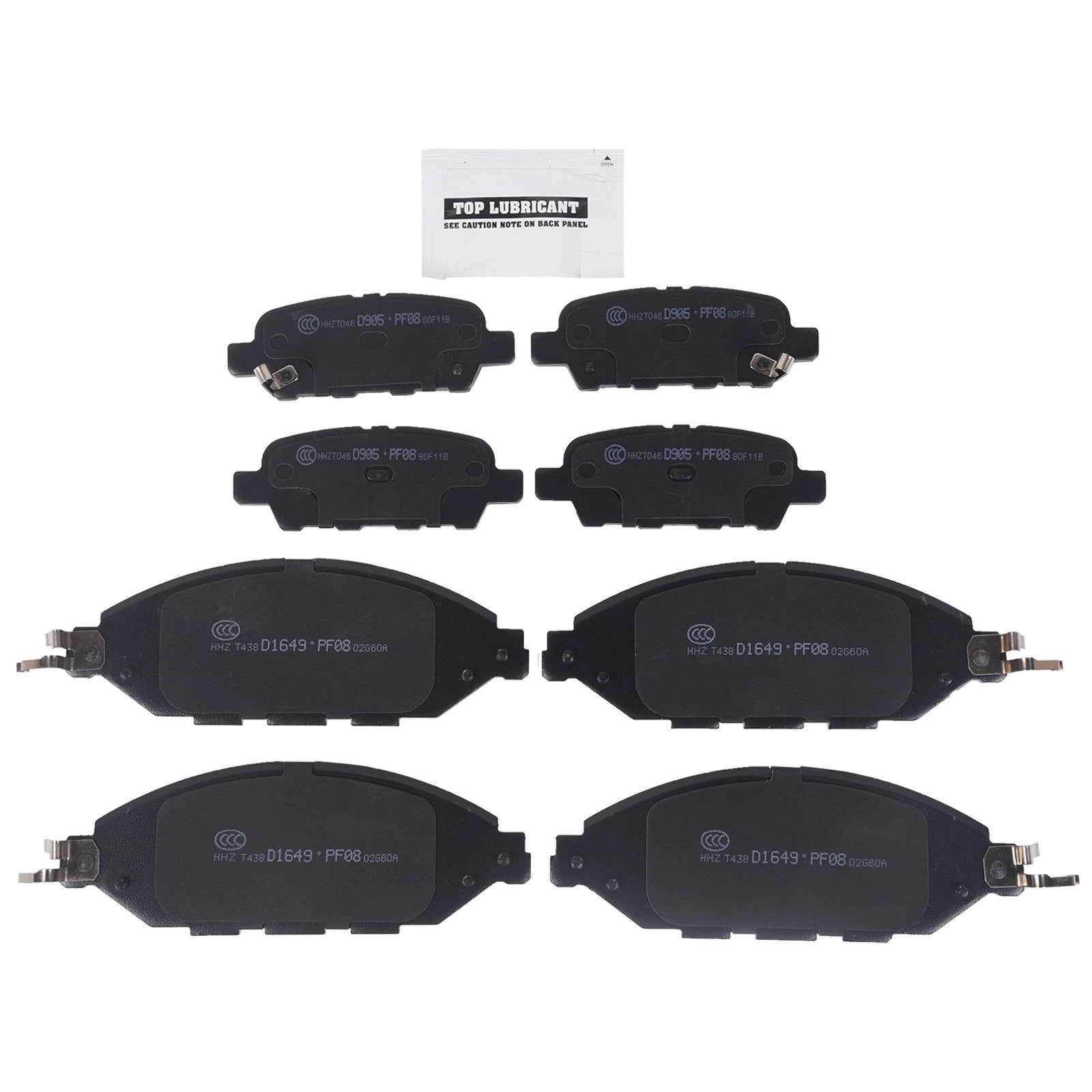 Set of 8 Ceramic Brake Pads for Nissan Pathfinder Murano QX60 (2013–2020)