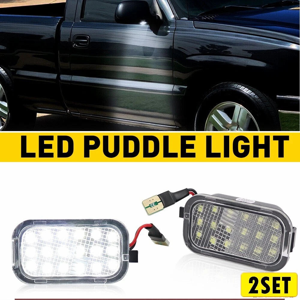 4X Side Mirror LED Puddle Light Assembly for Chevy Silverado (2014–2019) 15874999