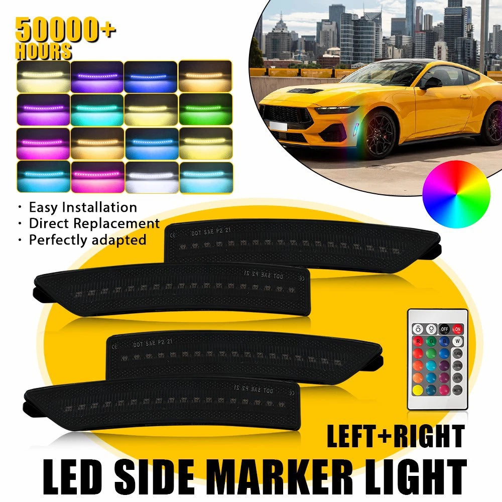 4X RGB LED Side Marker Lamp for Ford Mustang (2024–Present) S650