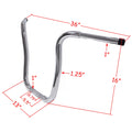 16" Rise Chrome 1" Clamp Handlebar for Harley FLHR (1994–2020) FLS (2000–2020)