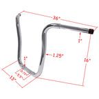 16" Rise Chrome 1" Clamp Handlebar for Harley FLHR (1994–2020) FLS (2000–2020)